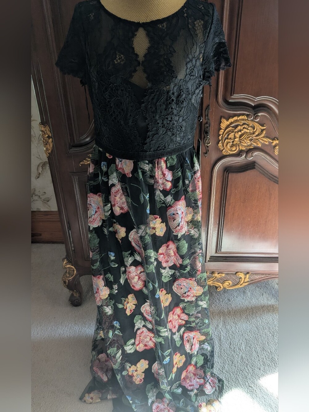 Adriana Papell Embroidered Maxi NWT Retail $299 - Picture 3 of 9